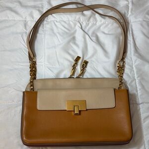 Chloe Leather Vintage Multicolor Trifold Shoulder Designer Bag with Gold Accents